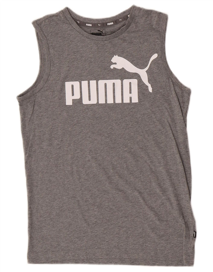 Puma Boys Graphic Vest Top 13-14 anos cinza manchado