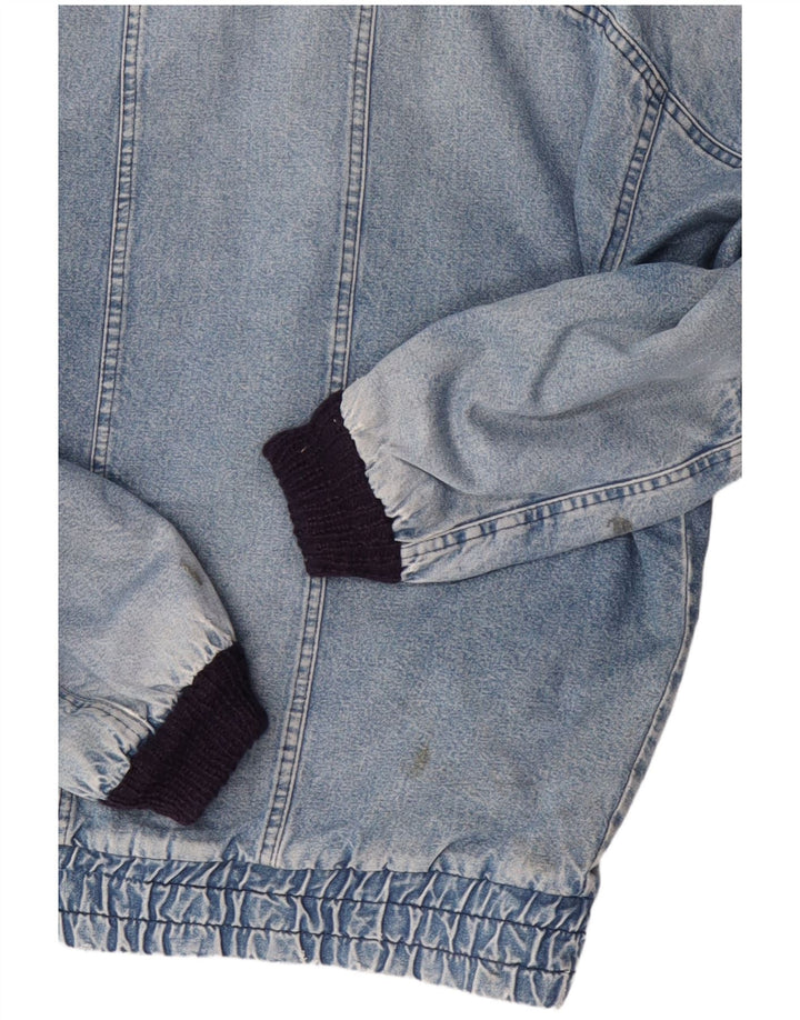 POP 84 Jaqueta masculina vintage solta jeans sherpa Reino Unido 38 algodão azul médio