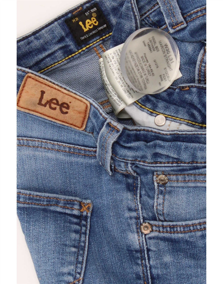 Lee Womens Marion Straight Jeans W30 L31 Azul Algodão