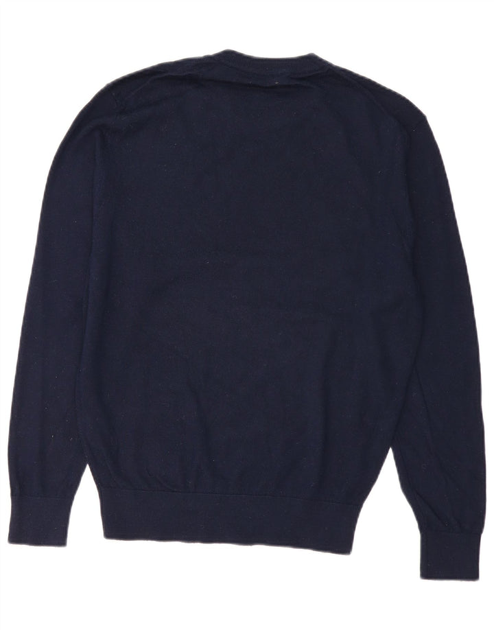 Suéter masculino Zara com gola redonda e acrílico azul marinho médio