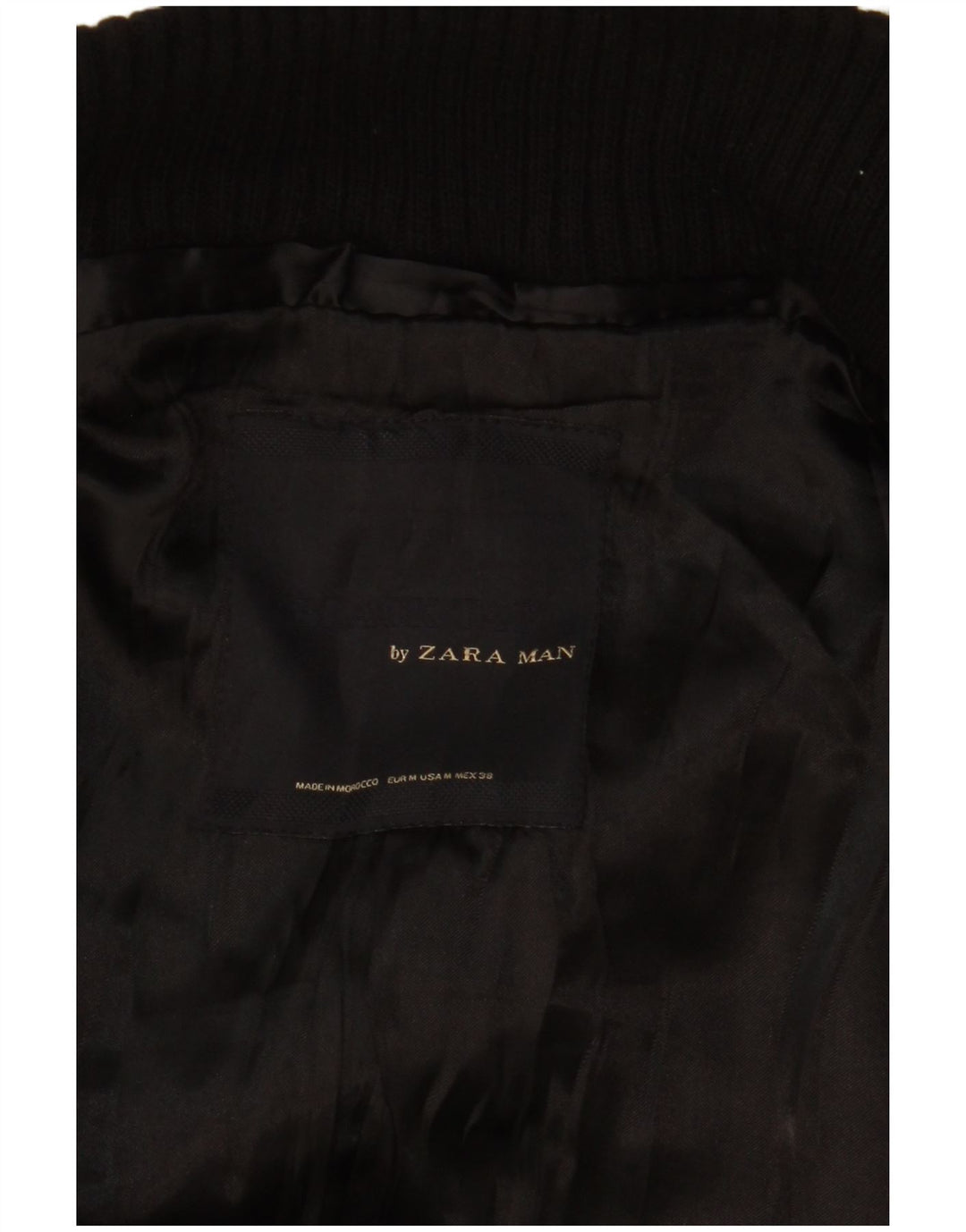 Zara Mens Trench Coat UK 38 Médio Preto