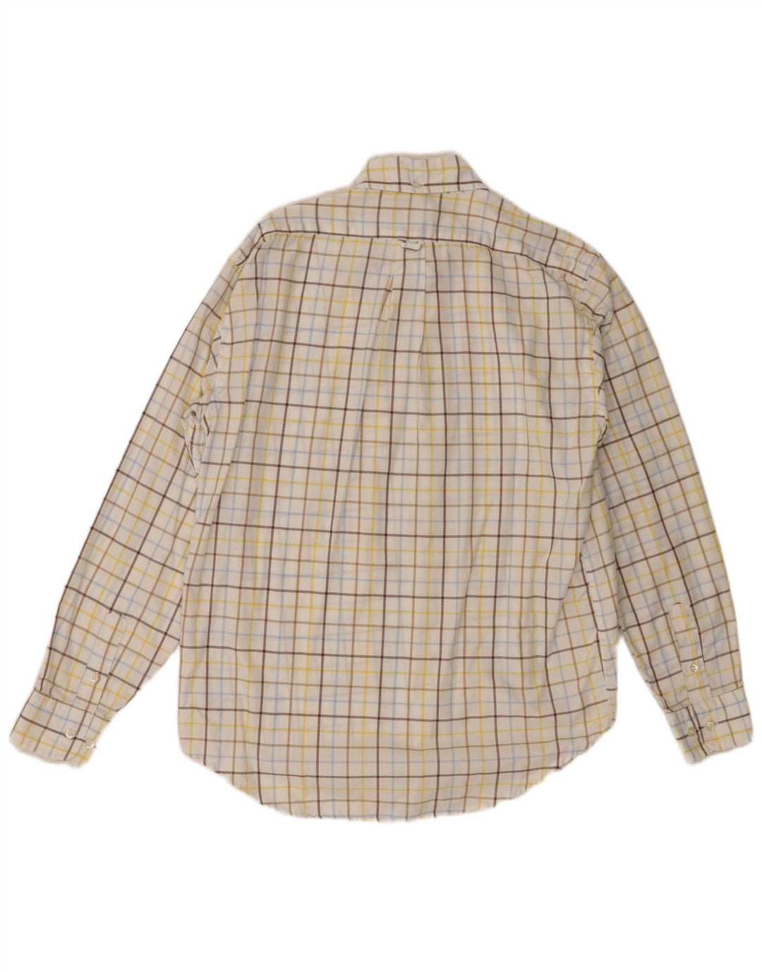 Camisa masculina Henry Cottons tamanho 41 algodão xadrez branco médio