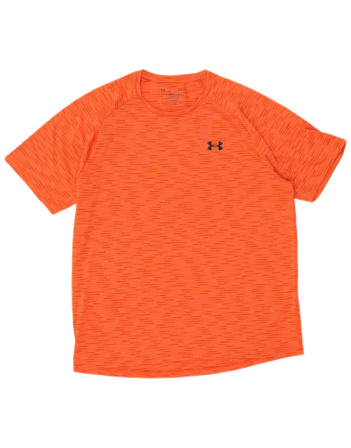 Camiseta masculina UNDER ARMOUR com risca de giz laranja grande