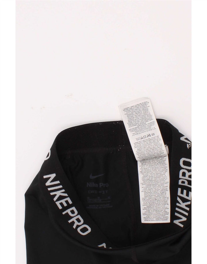 Shorts esportivos gráficos Nike Girls Dri Fit 10-11 anos médio preto poliéster