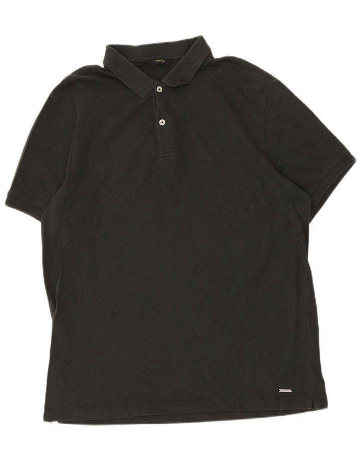 MASSIMO DUTTI Mens Polo Shirt Large Black Cotton