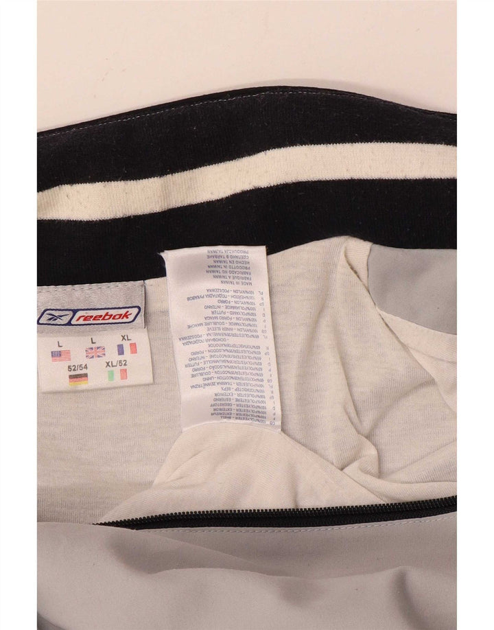 Jaqueta masculina Reebok Graphic Tracksuit Top grande cinza colorblock poliéster