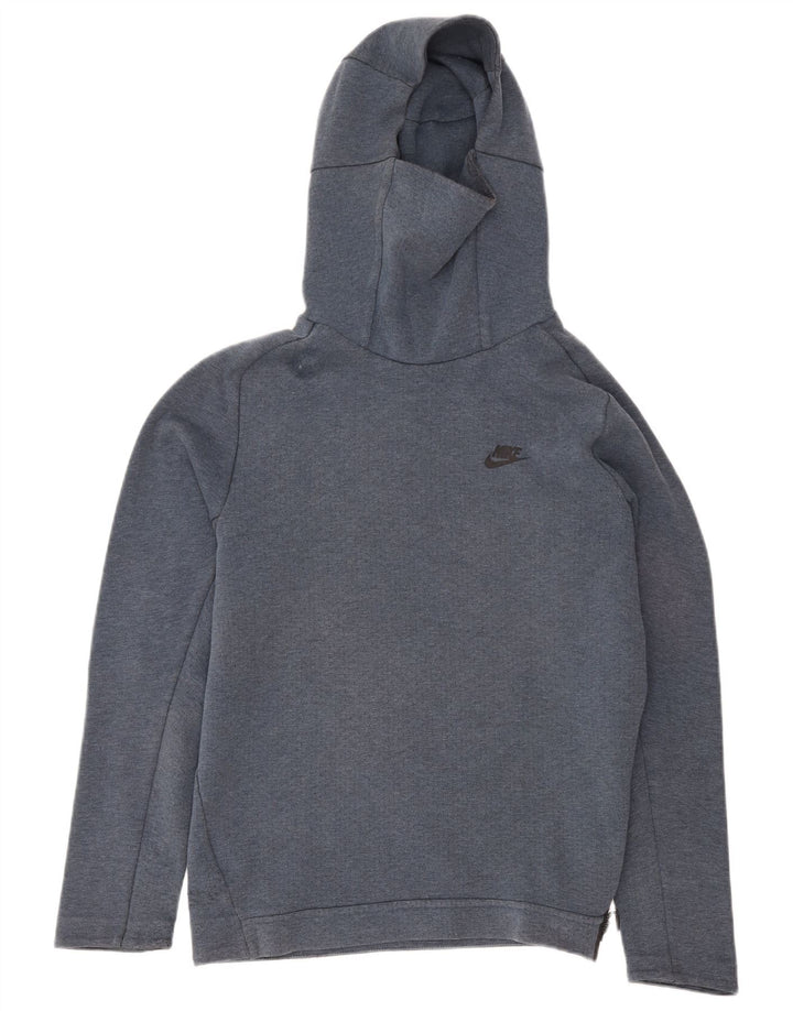 Nike Mens Hoodie Jumper Médio Azul Marinho Algodão