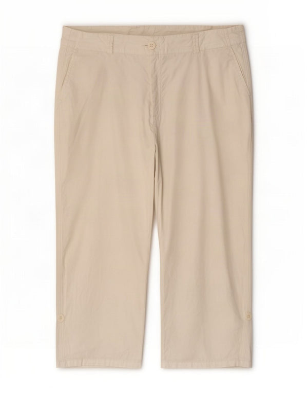 Calça capri feminina Marks & Spencer reta UK 16 grande W40 L20 branca