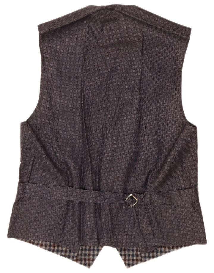 Colete masculino vintage IT 48 lã de guingão cinza médio