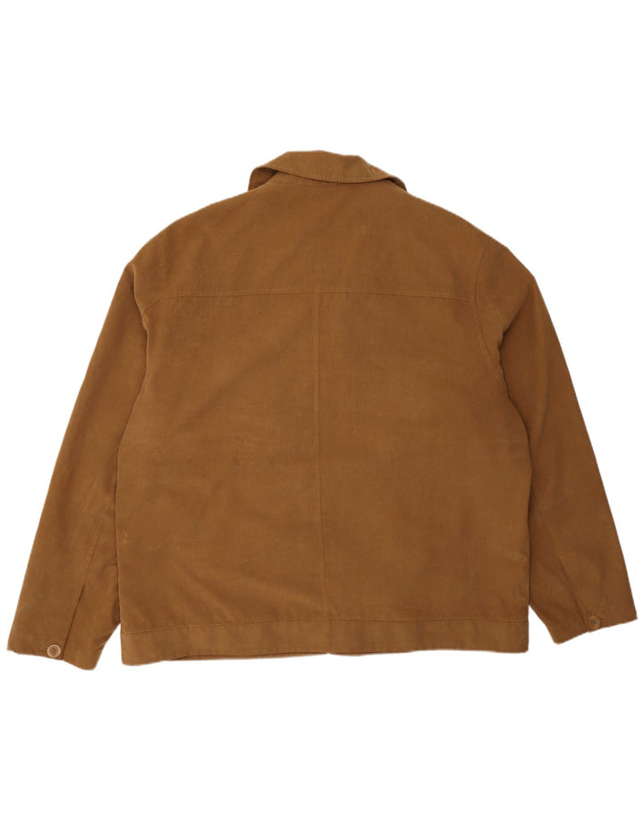 Jaqueta bomber masculina vintage UK 46 3XL poliéster marrom