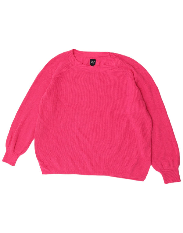 Gap Womens Oversized Boat Neck Jumper Sweater UK 18 XL Pink Nylon