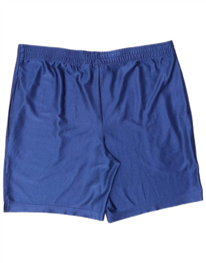 Shorts esportivos masculinos vintage poliéster azul médio
