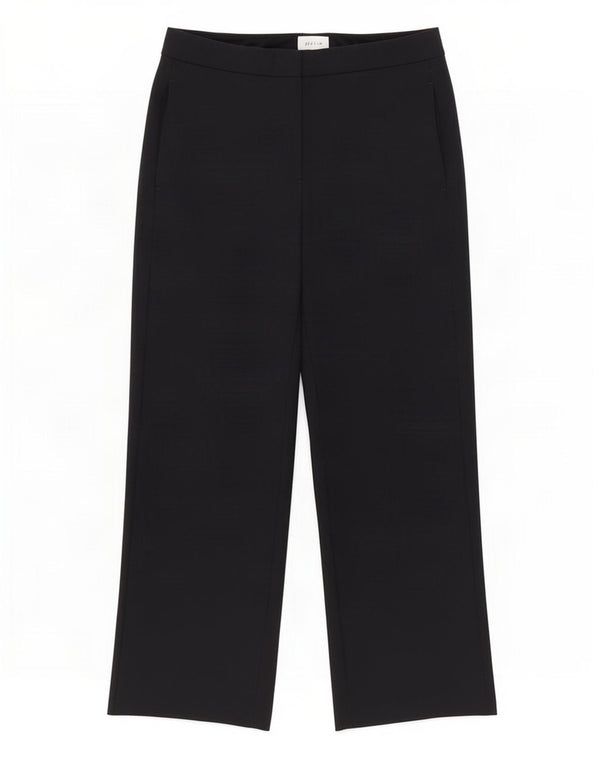 Calça feminina Jigsaw com perna larga UK 10 pequena W30 L24 azul marinho