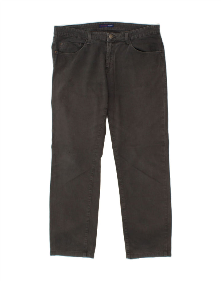 TRUSSARDI Mens Straight Casual Trousers W32 L28  Grey Cotton Vintage Trussardi and Second-Hand Trussardi from Messina Hembry 