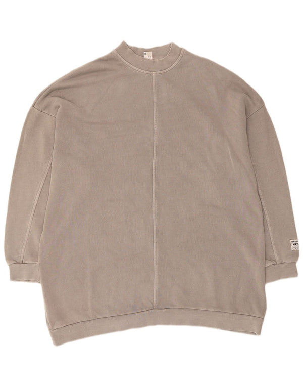 Reebok Mulher Oversized Sweatshirt Jumper UK 12/14 Médio Cinza