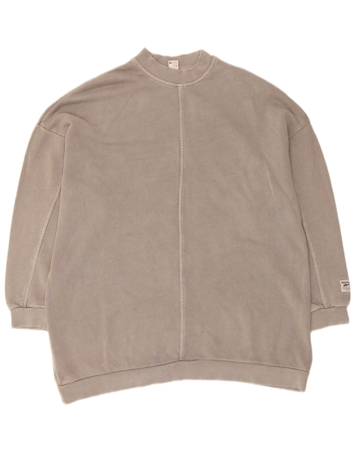 Reebok Mulher Oversized Sweatshirt Jumper UK 12/14 Médio Cinza