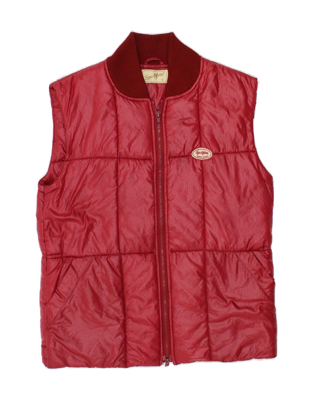SPITFIRE Mens Padded Gilet UK 36 Small Burgundy Polyester Vintage Spitfire and Second-Hand Spitfire from Messina Hembry 