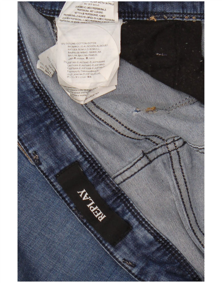 Replay Jeans Slim Masculino W36 L32 Azul Algodão
