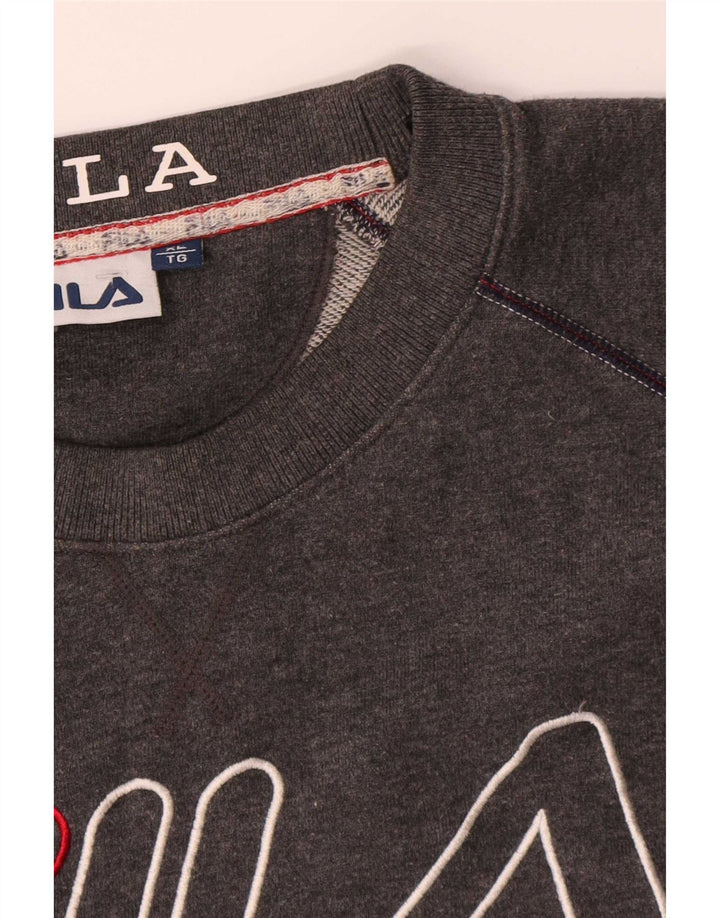 Moletom masculino Fila Graphic Jumper XL cinza manchado de algodão