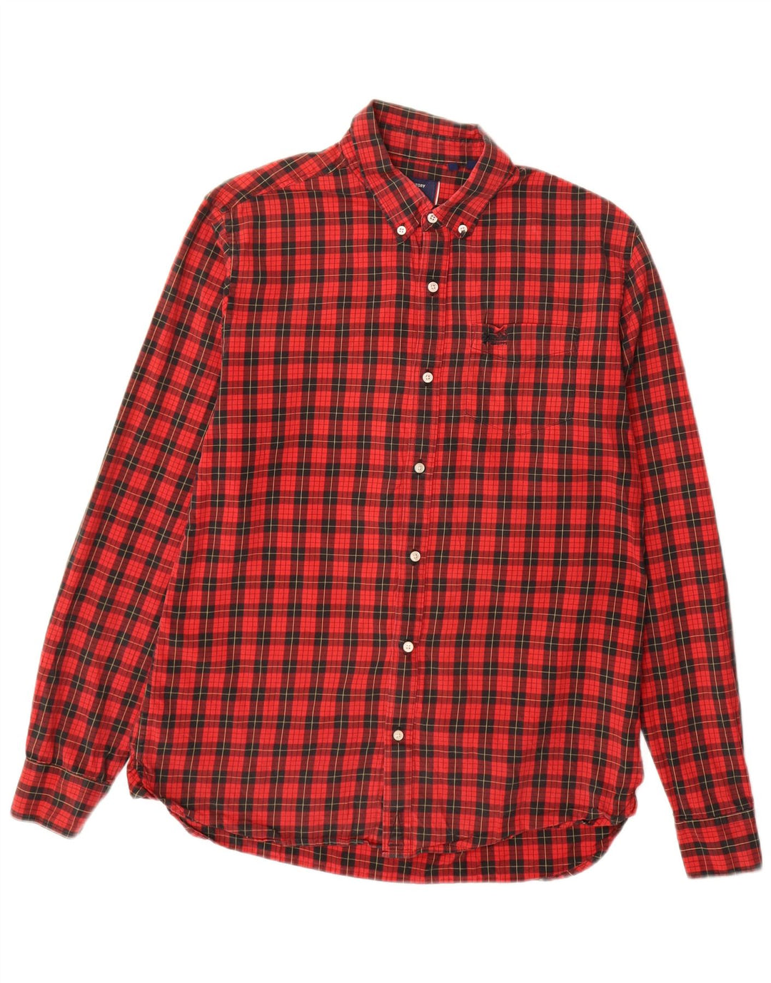 Camisa masculina de flanela Superdry grande algodão xadrez vermelho