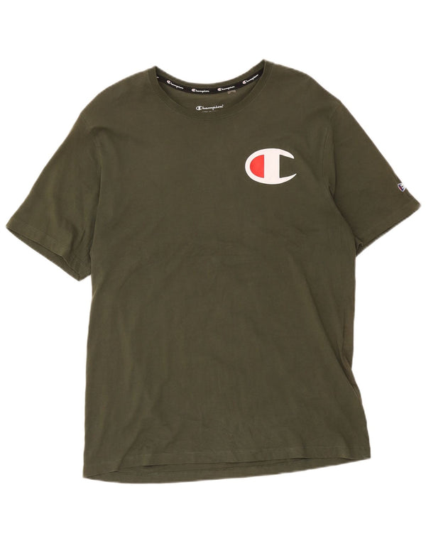 Camiseta gráfica masculina Champion XL algodão cáqui