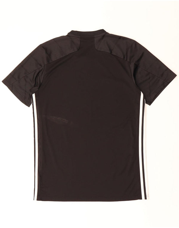 Adidas Mens Aeroready Camiseta Top Médio Preto Listrado Poliéster