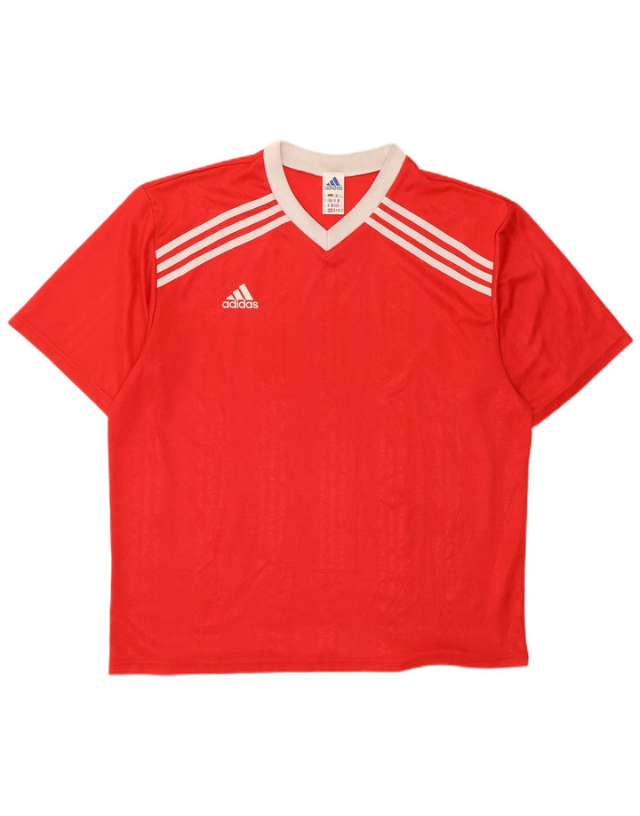ADIDAS Mens Graphic T-Shirt Top XL Vermelho Poliéster