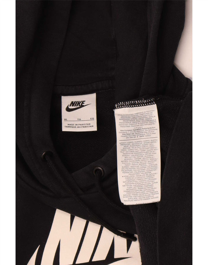 Jumper com capuz gráfico feminino Nike UK 18 XL preto poliéster