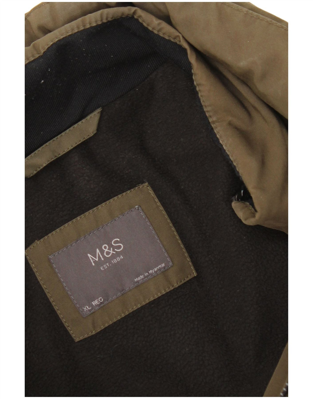 Jaqueta utilitária masculina com capuz Marks & Spencer Reino Unido 42 XL Caqui