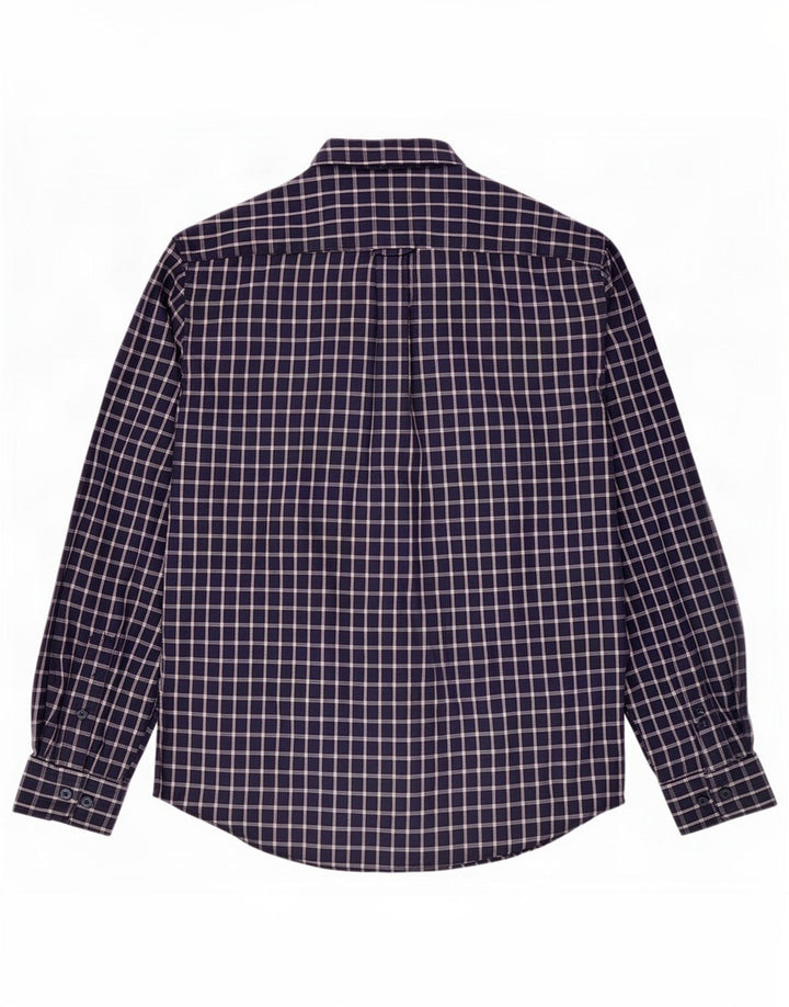 James Pringle Camisa masculina de flanela média azul marinho poliéster xadrez