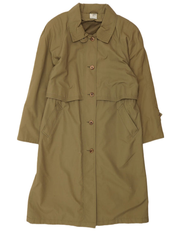 CLASSIC Womens Oversized Longline Trench Coat UK 16 Grande Poliéster Cáqui