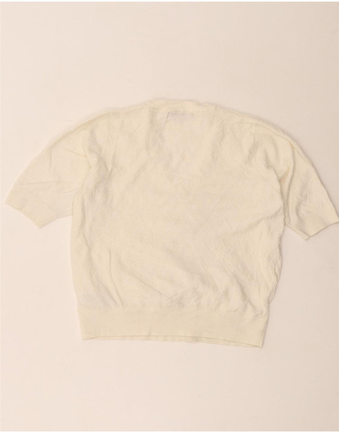 Suéter feminino Marks & Spencer com decote em V UK 12 Médio Off White