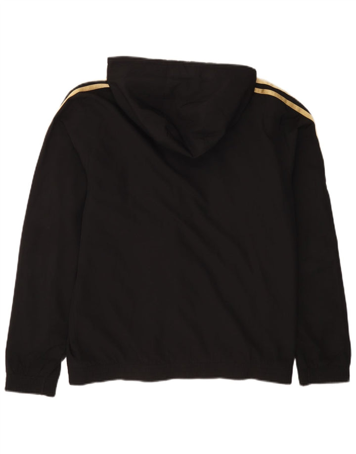 ADIDAS Mens Zip Hoodie Sweater XS Preto Listrado Poliéster