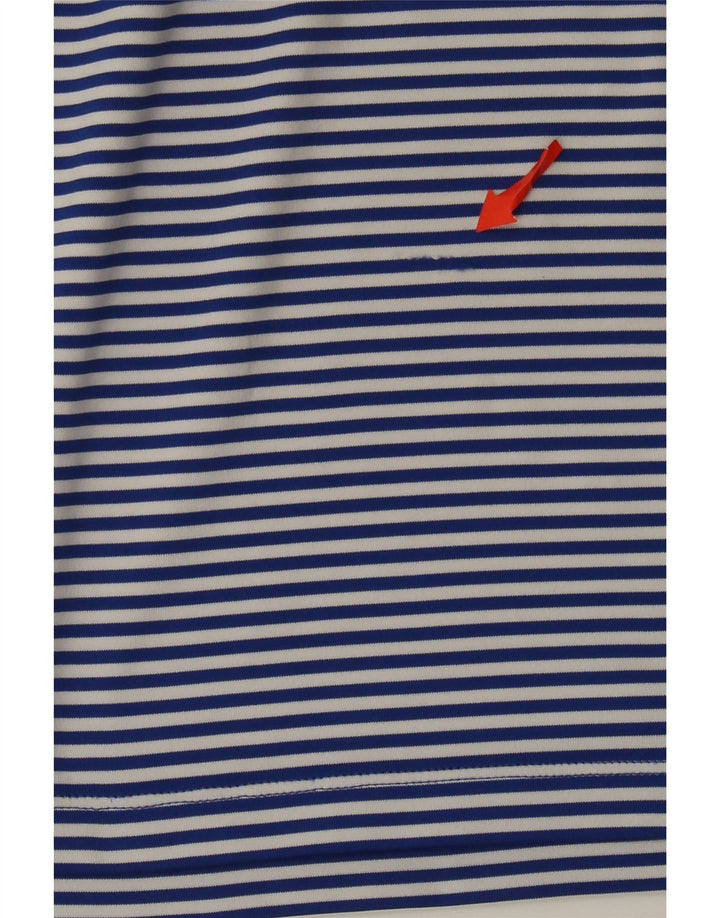 Camisa polo masculina Under Armour Heat Gear poliéster risca de giz azul médio