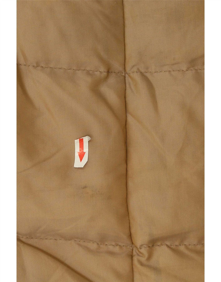 Casaco acolchoado feminino Zara UK 10 pequeno marrom nylon