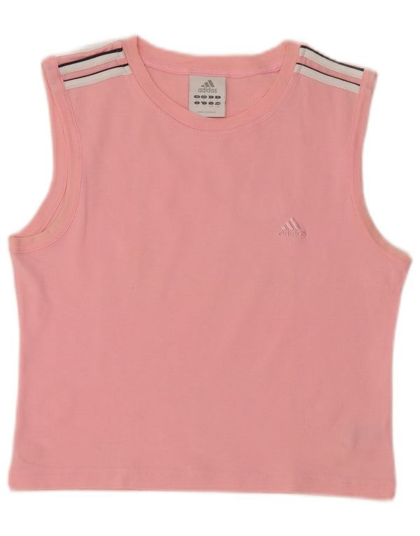 Adidas Womens Crop Vest Top UK 14 Grande Algodão Rosa