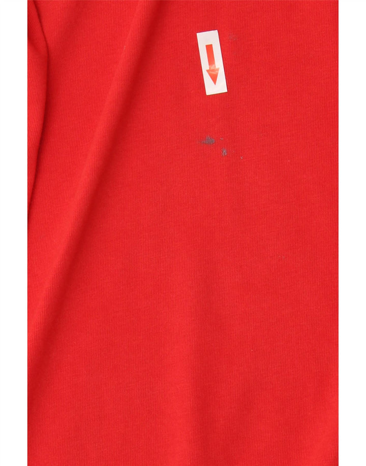 ADIDAS Mens T-Shirt Top Grande Algodão Vermelho