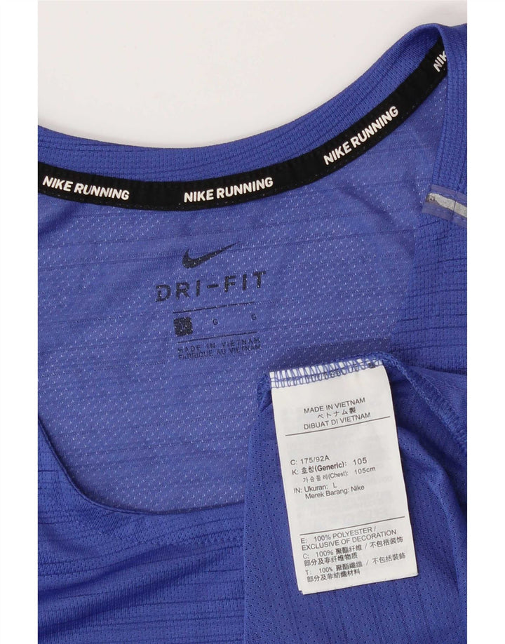 Colete Nike Masculino Dri Fit Top Grande Listrado Azul Poliéster