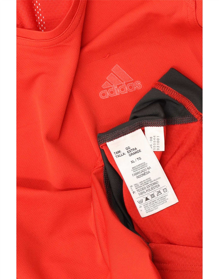 Adidas Mens Colete Top XL Vermelho Colorblock Poliéster