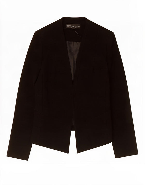 Jaqueta Blazer Feminina Topshop Petite Crop Open Reino Unido 8 Pequena Preta