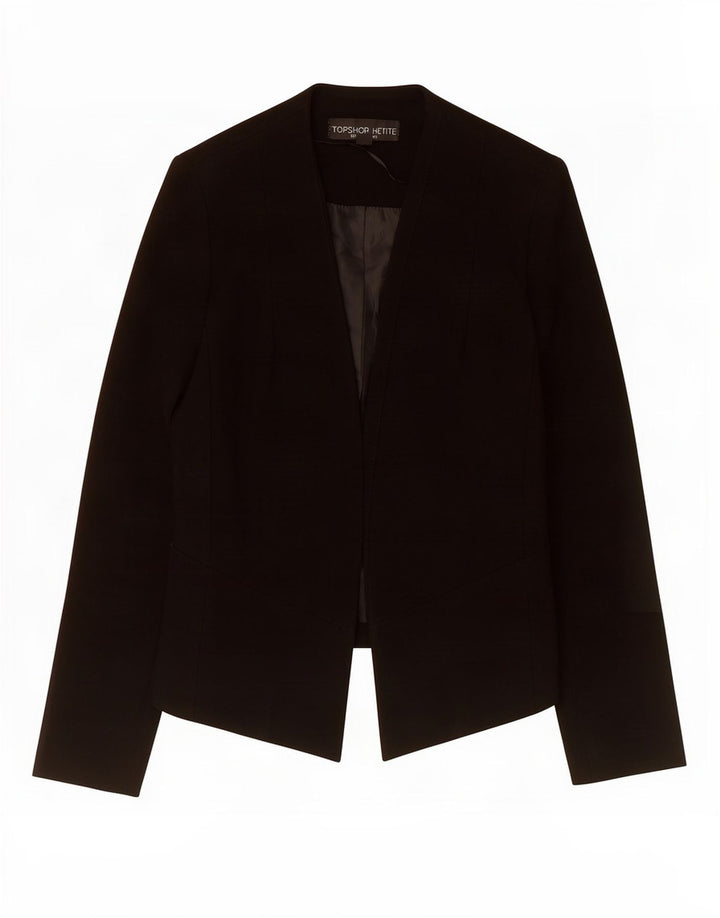Jaqueta Blazer Feminina Topshop Petite Crop Open Reino Unido 8 Pequena Preta