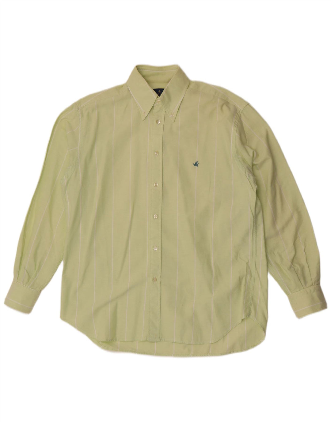 Camisa masculina Brooksfield tamanho 40 algodão listrado verde médio