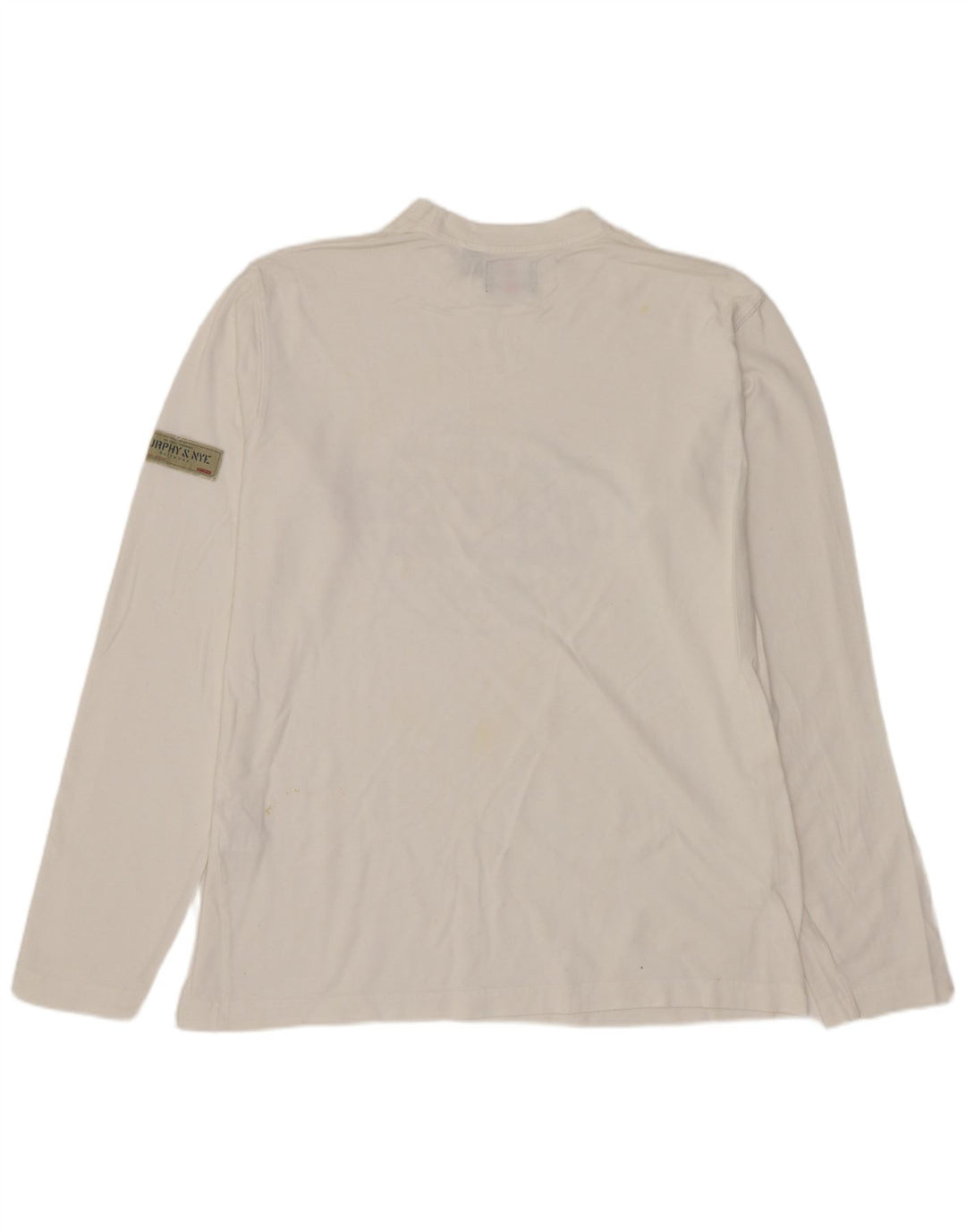 Top gráfico masculino MURPHY & NYE manga comprida médio branco