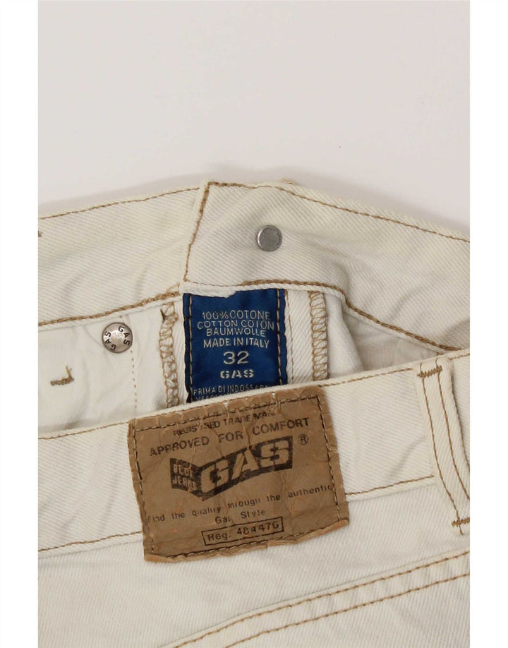 Gas Mens Tapered Jeans W32 L30 Algodão Branco