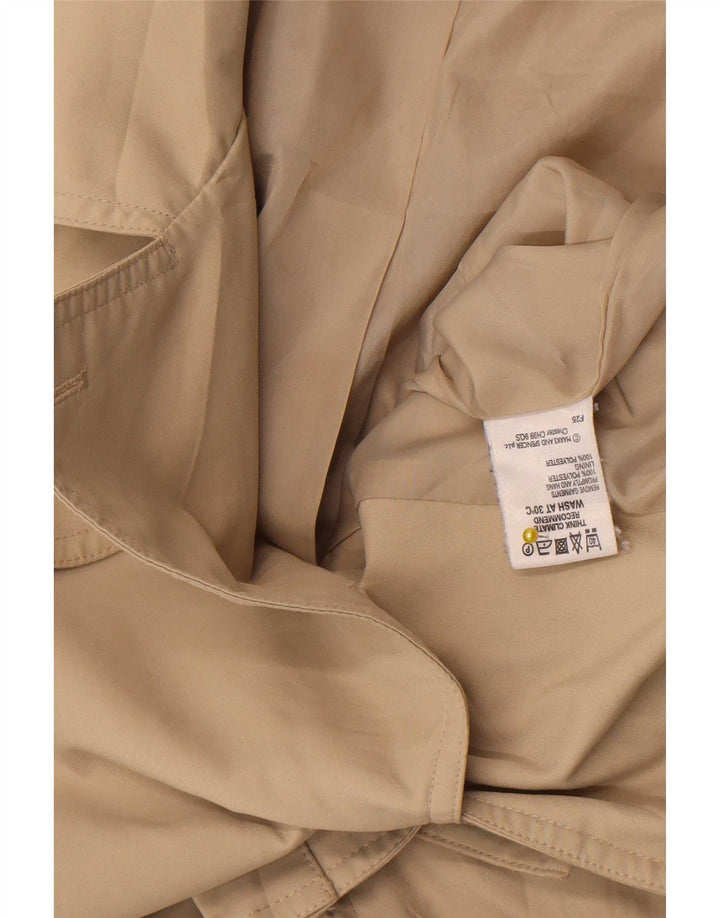 Casaco impermeável feminino Marks & Spencer Reino Unido 14 grande poliéster bege