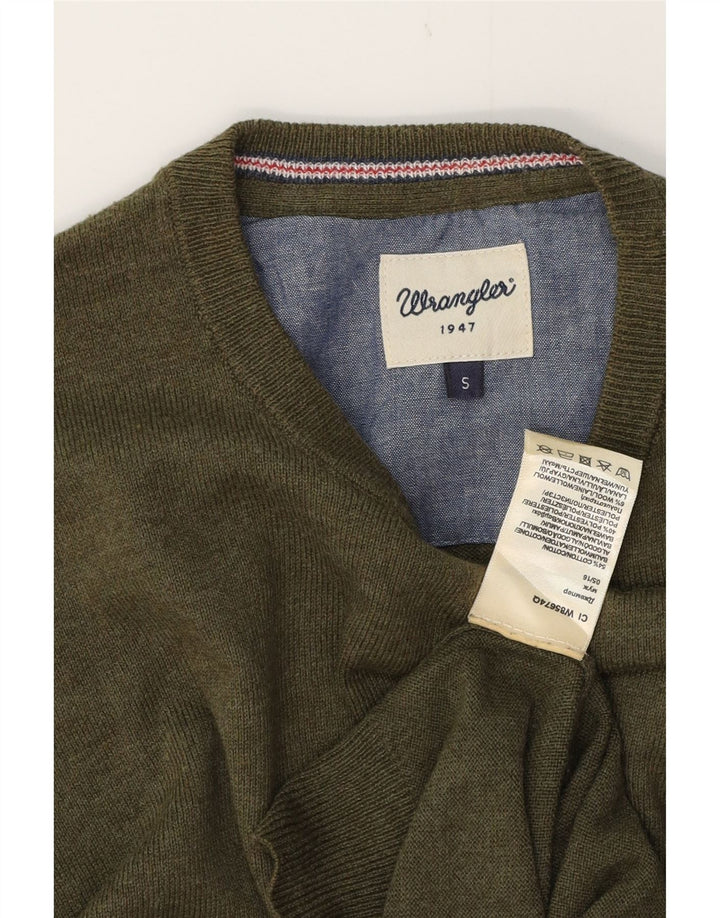 Suéter masculino WRANGLER com gola redonda, pequeno algodão verde