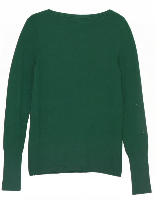 Zara Womens Boat Neck Jumper Sweater UK 12 Medium Green Rayon