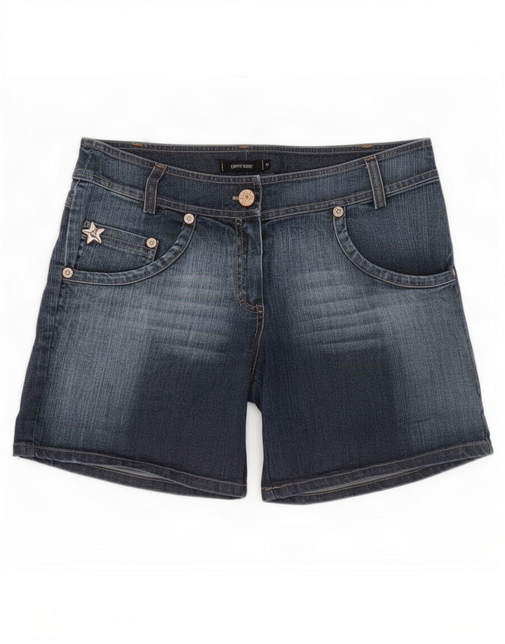 Shorts jeans feminino Denny Rose pequeno W30 algodão azul