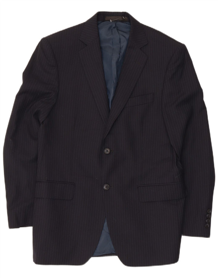 Jaqueta blazer masculina de 2 botões Marks & Spencer Reino Unido 38 lã azul marinho médio