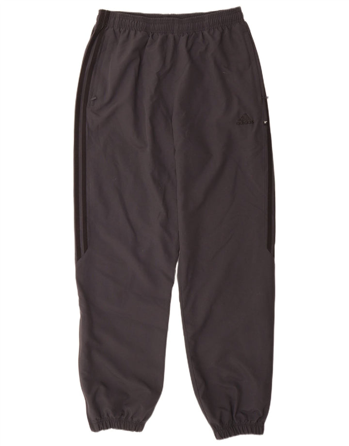 Calça de treino masculina Adidas Joggers grande poliéster cinza